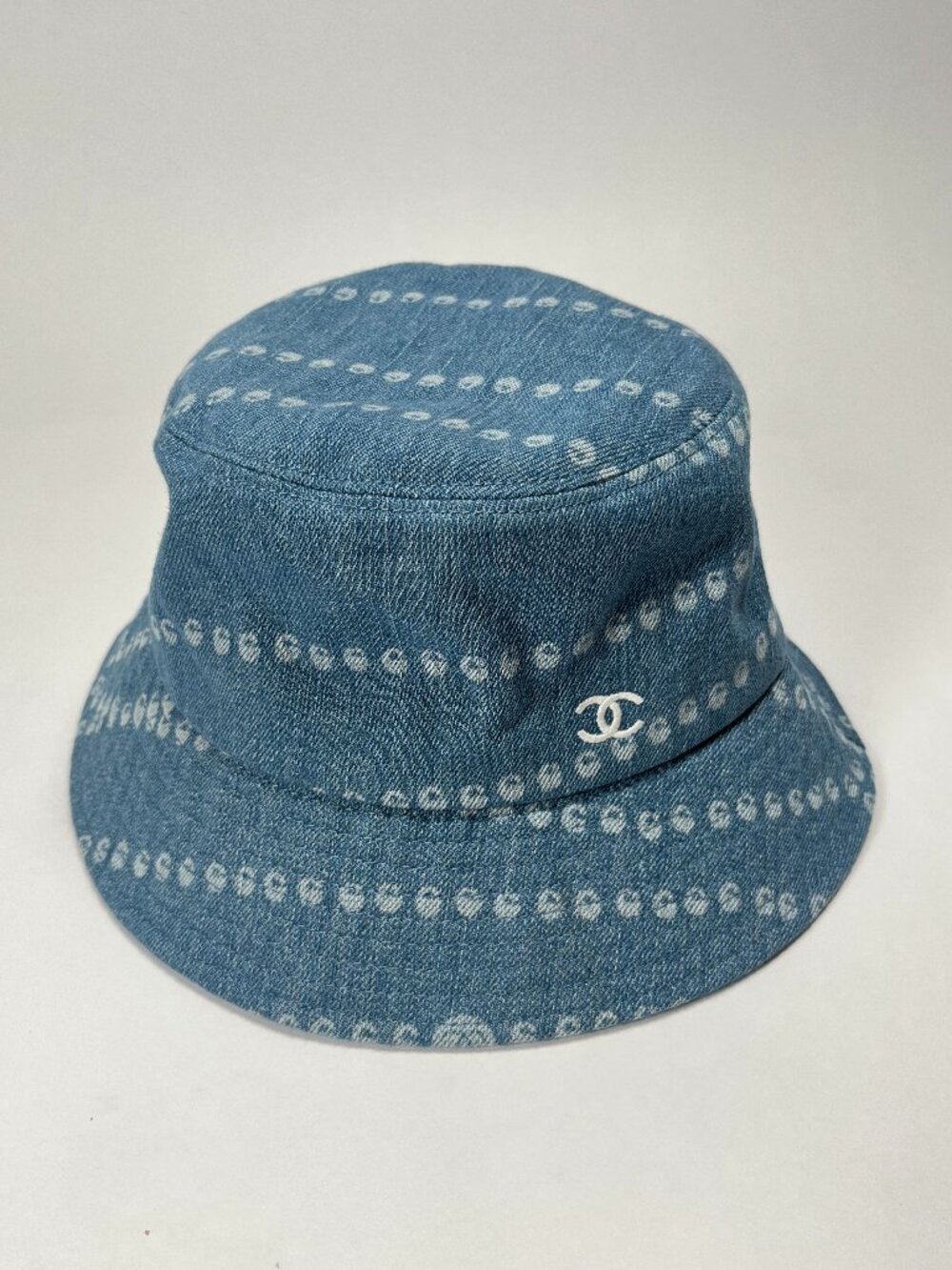 Chanel Cloche Light Denim Bucket Hat - Size M - Vintage-inspired Aesthetic